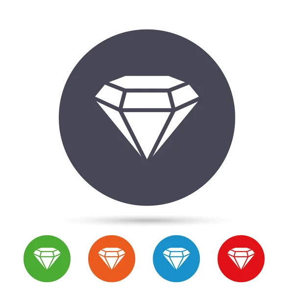 Icono de signo de diamante. Símbolo joyería. Piedra preciosa. — Vector de stock