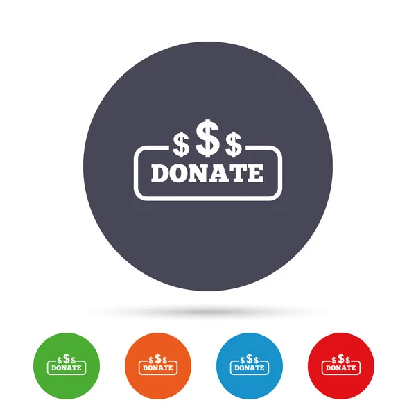 Donate sign icon. Dollar usd symbol. — Stock Vector