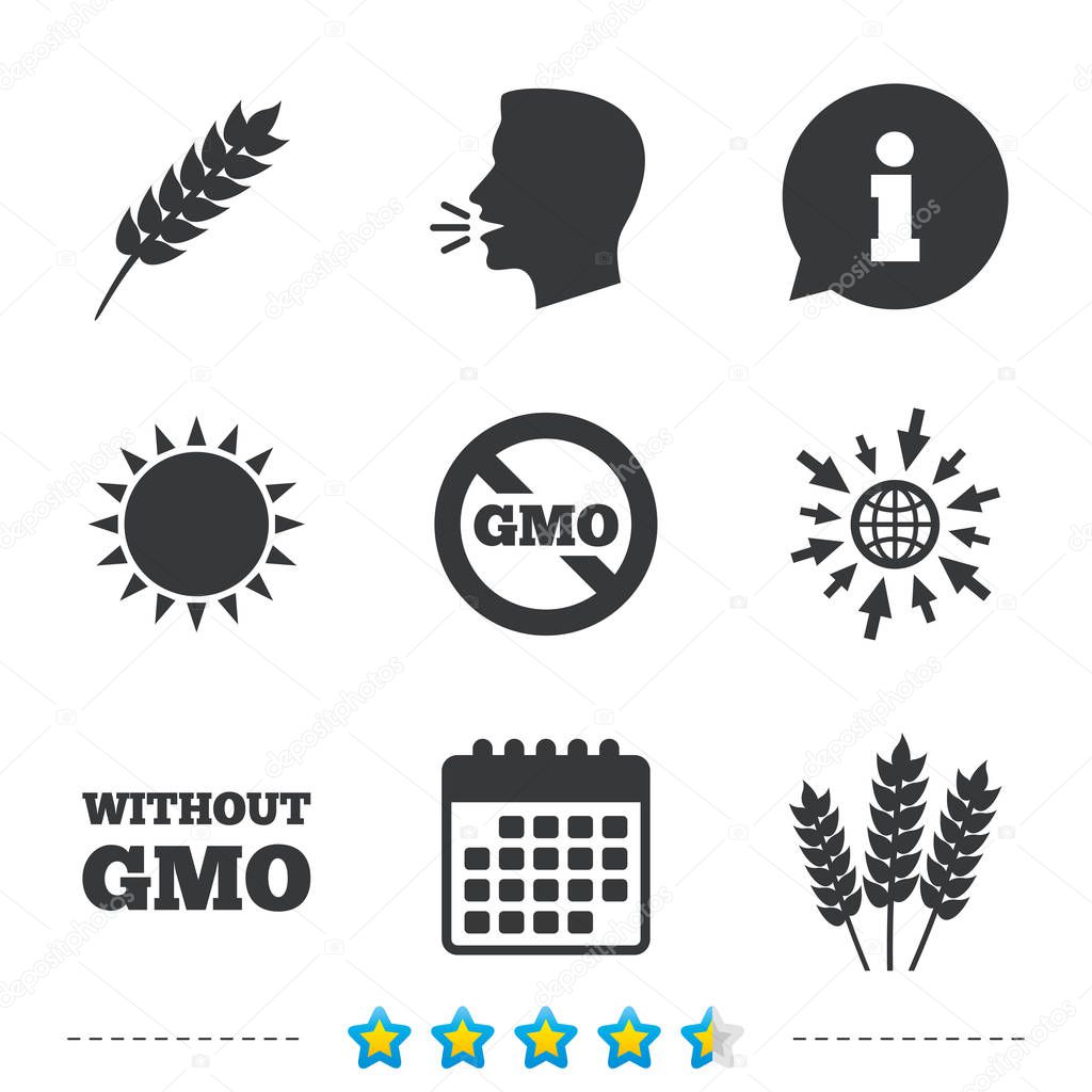 Agricultural icons. GMO free symbols.