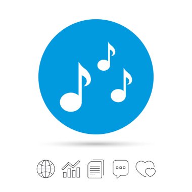 müzik notlar simgesini imzala. müzik simgesi.