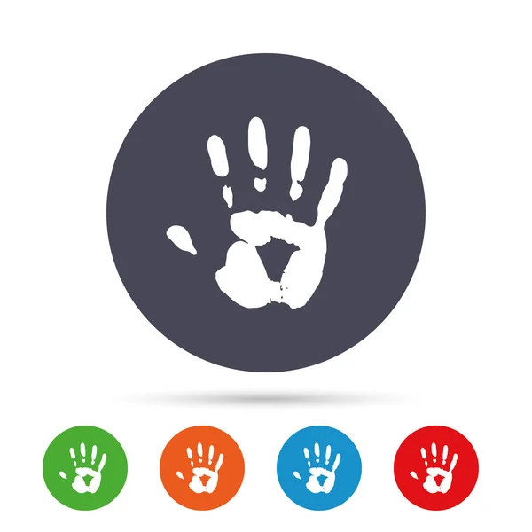 Hand print sign icon. Stop symbol. — Stock Vector