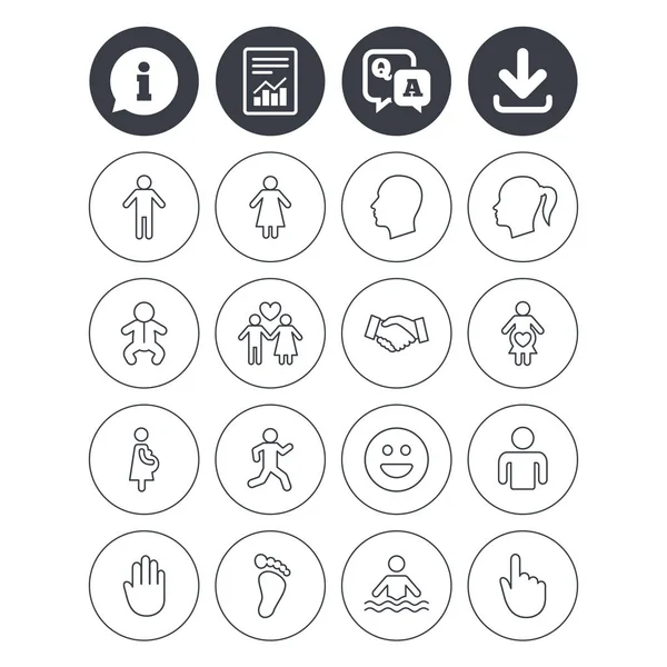 İnsan simgeler. Bebek ve hamile kadın.