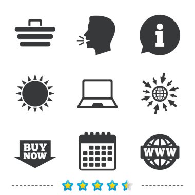 Online alışveriş simgeleri. Dizüstü pc, sepeti, satın.