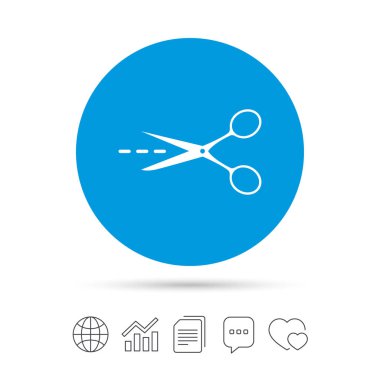 makasla kesme çizgi işareti simgesi. terzi sembolü.