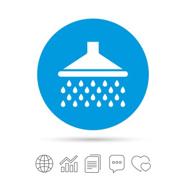 Duş işareti simgesi. sembol douche su damla.