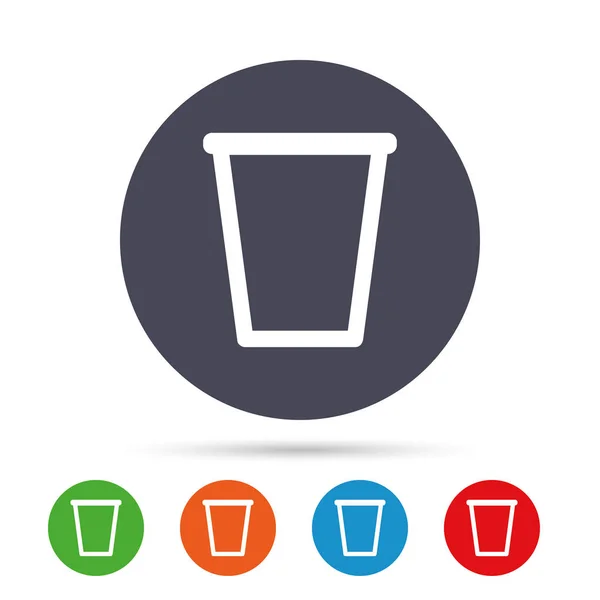 Recycle bin teken pictogram. afvalcontainer op wieltjes. — Stockvector