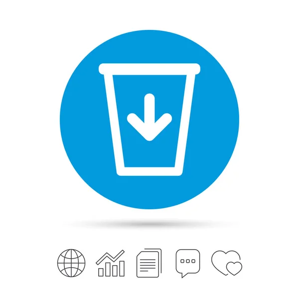 Στείλτε στο εικονίδιο του κάδου απορριμμάτων. σημάδι κάδο ανακύκλωσης. — Διανυσματικό Αρχείο