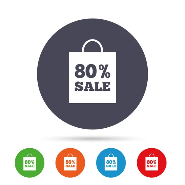 80 percent sale bag tag sign icon. — Stock Vector
