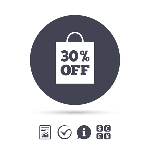 30 percent sale bag tag sign icon. — Stock Vector