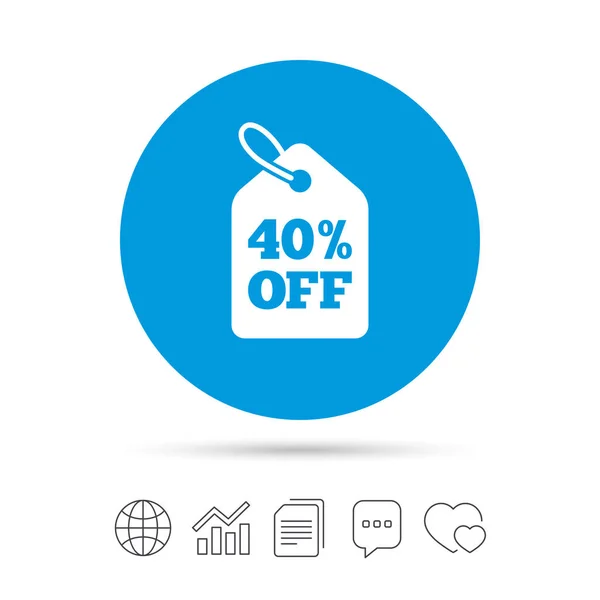 40 percent sale price tag sign icon. — Stock Vector