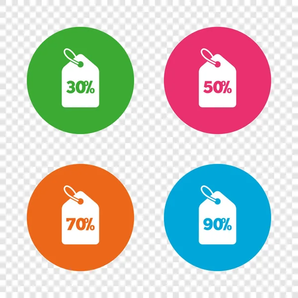 Sale price tag icons. Discount symbols. — Stock Vector