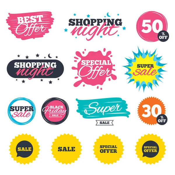 Sale icons. Special offer speech bubbles symbols. — Stock Vector