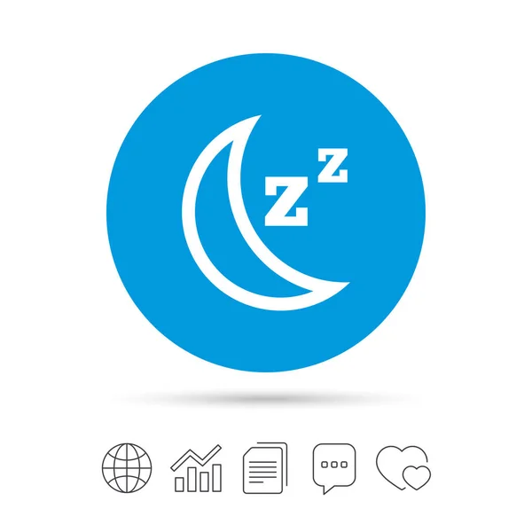 Schlafzeichen-Symbol. Mond mit ZZ-Taste. — Stockvektor