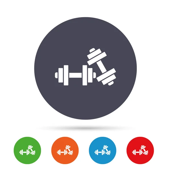 Dumbbells sign icon. Fitness sport symbol. — Stock Vector
