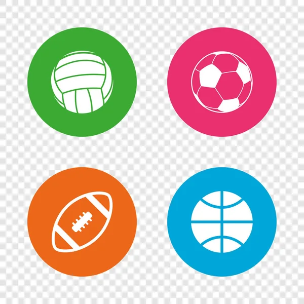 スポーツ ボール。バレーボール、バスケット ボール、サッカー. — ストックベクタ
