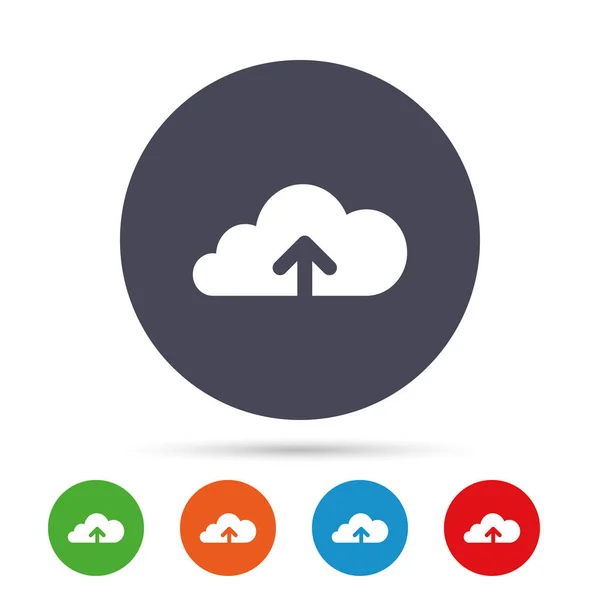 Uploaden naar wolk pictogram. uploadt knoop. — Stockvector