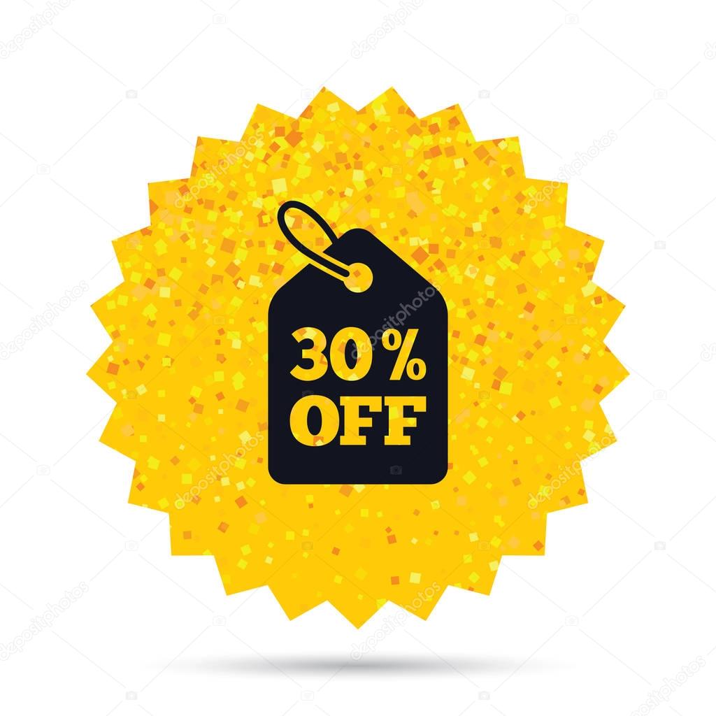 30 percent sale price tag sign icon.