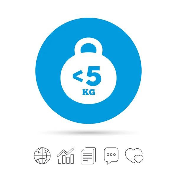 Weight sign icon. Less than 5 kilogram (kg). — Stock Vector