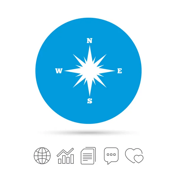 Kompas teken pictogram. Windrose navigatie symbool. — Stockvector