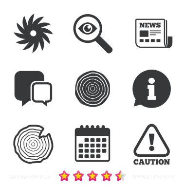 Takvim, Büyüteç, pusula sembolleri