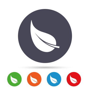 Düz simgeleri ile yuvarlak renkli düğmeler