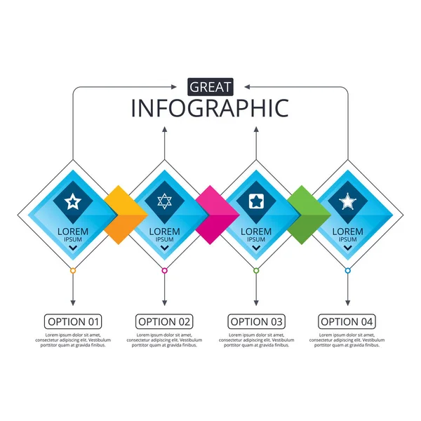 Šablona vývojového diagramu infografika — Stockový vektor