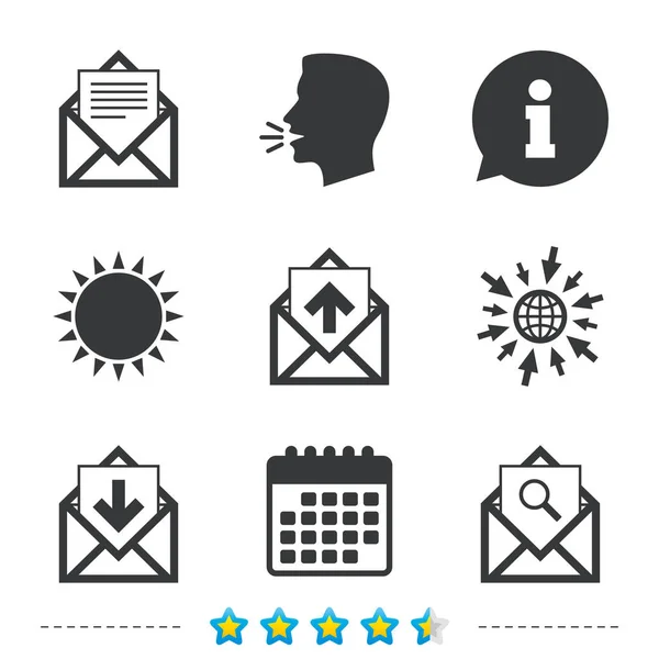 Post envelop-pictogrammen — Stockvector