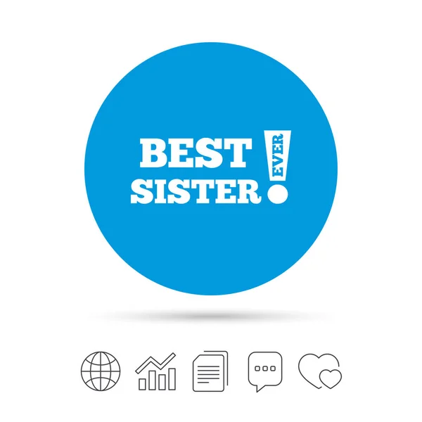 Nejlepší sestra nikdy podepsat ikonu — Stockový vektor