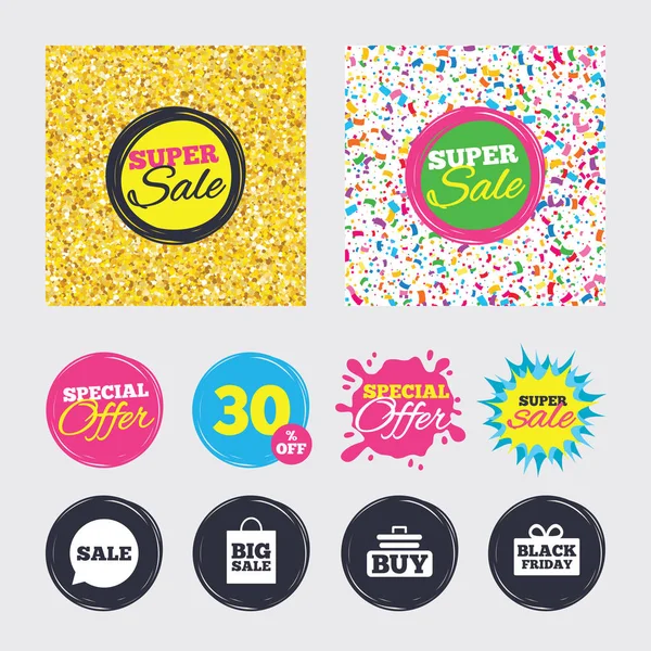 Verkoop toespraak bubble pictogrammen — Stockvector