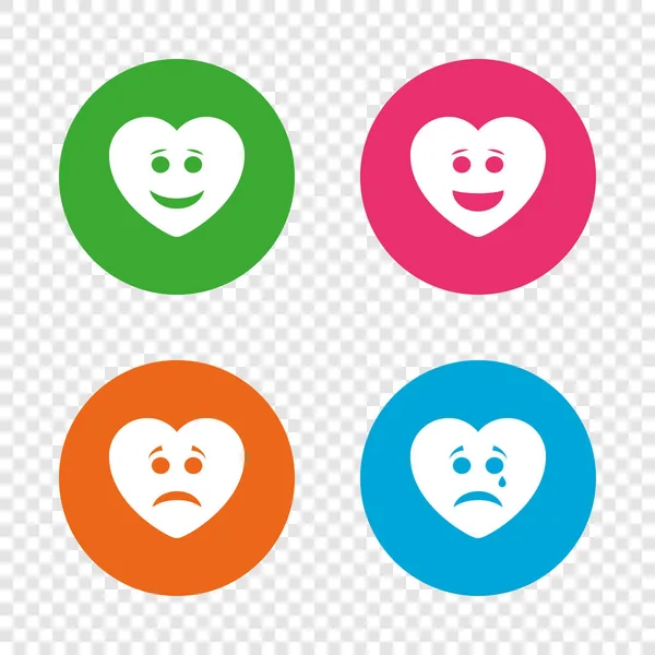 Icônes visage sourire coeur — Image vectorielle