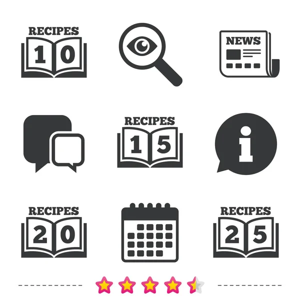 Set di icone del libro di cucina — Vettoriale Stock