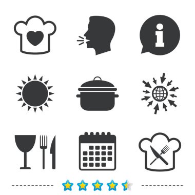 Şef şapka, pişirme Pan simgeler