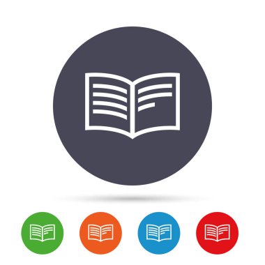 Düz simgeleri ile yuvarlak renkli düğmeler