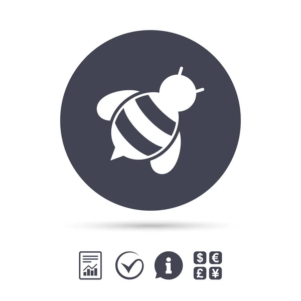 Bee tecken ikonen — Stock vektor
