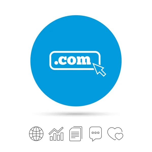 Domain Com aláírás ikonra — Stock Vector