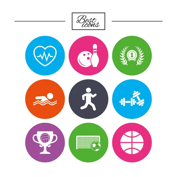 Giochi sportivi e icone del fitness — Vettoriale Stock