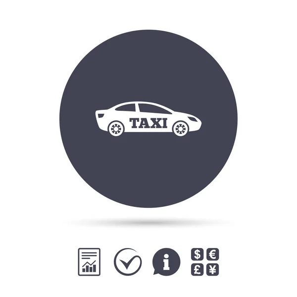 Taxi bilen tecken ikonen — Stock vektor