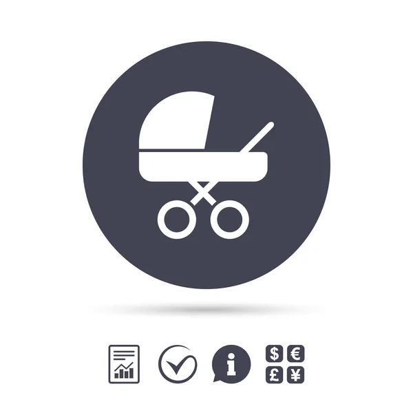 Baby pram stroller sign icon — Stock Vector