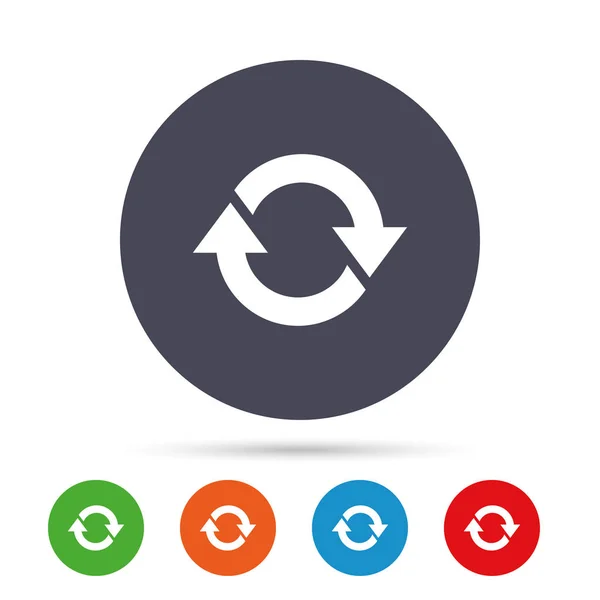 Botones redondos de colores con iconos planos — Vector de stock