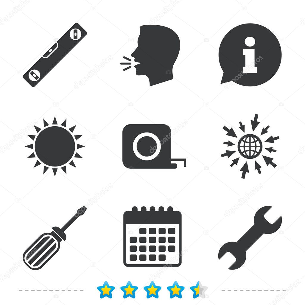 Screwdriver and wrench key tool icons
