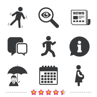 Şemsiye simgesi olan işadamı.