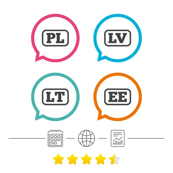 Language icons. PL, LV, LT — Stock Vector