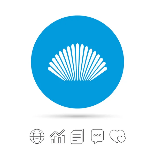 Sea shell teken pictogram — Stockvector