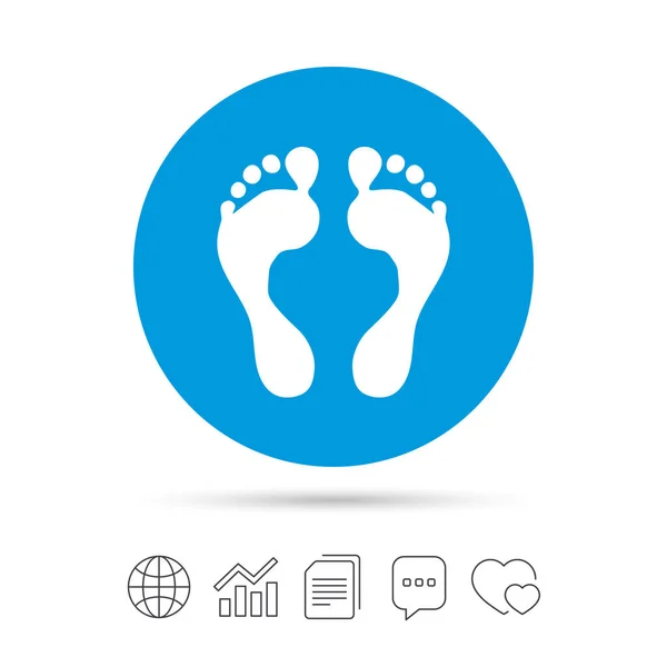 Human footprint sign icon. — Stock Vector