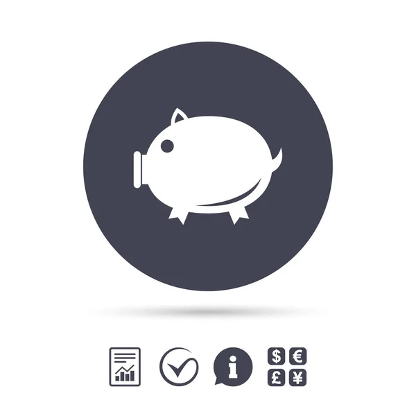 Piggy signo icono . — Vector de stock