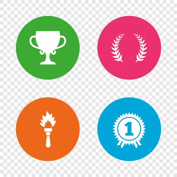 First place award cup icons — Stock Vector