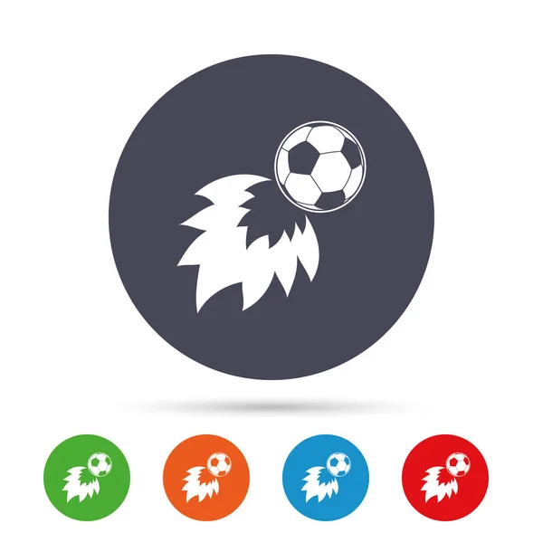Icône feu ballon de football — Image vectorielle