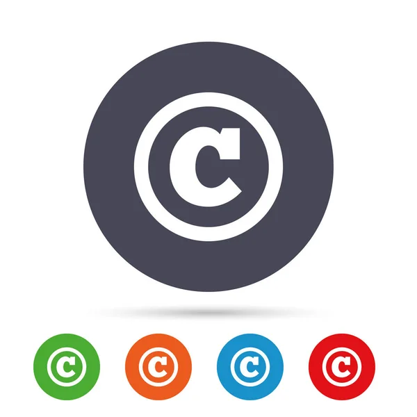 Signo de copyright icono — Vector de stock