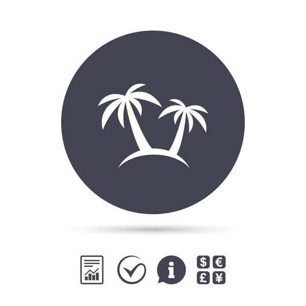 Palmiye ağaçları işareti simgesi. — Stok Vektör