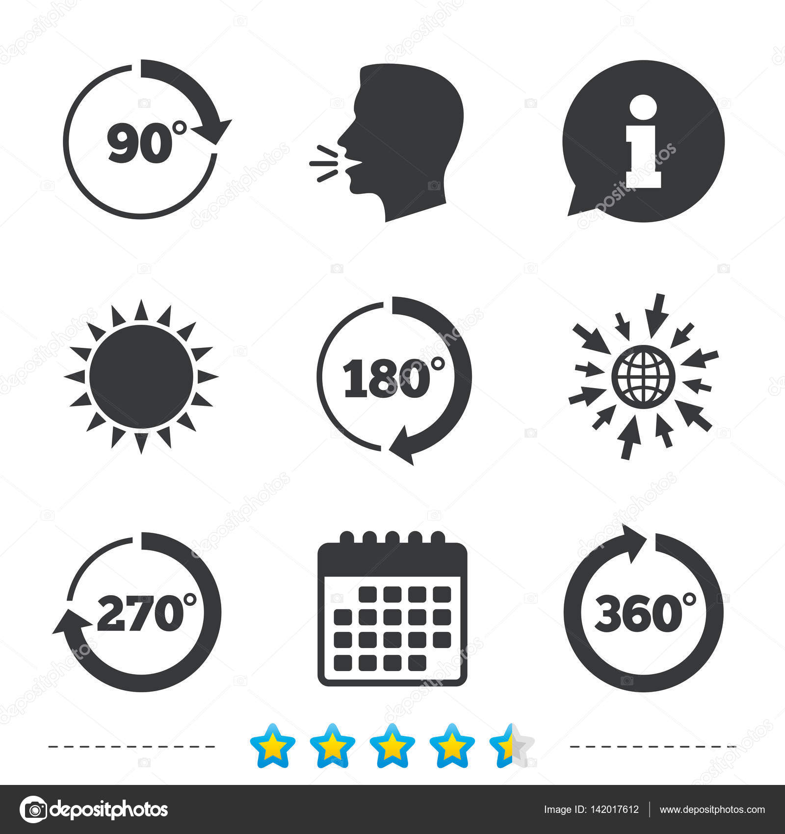 Angle 45 360 Degrees Circle Icons Vector Image By C Blankstock Vector Stock